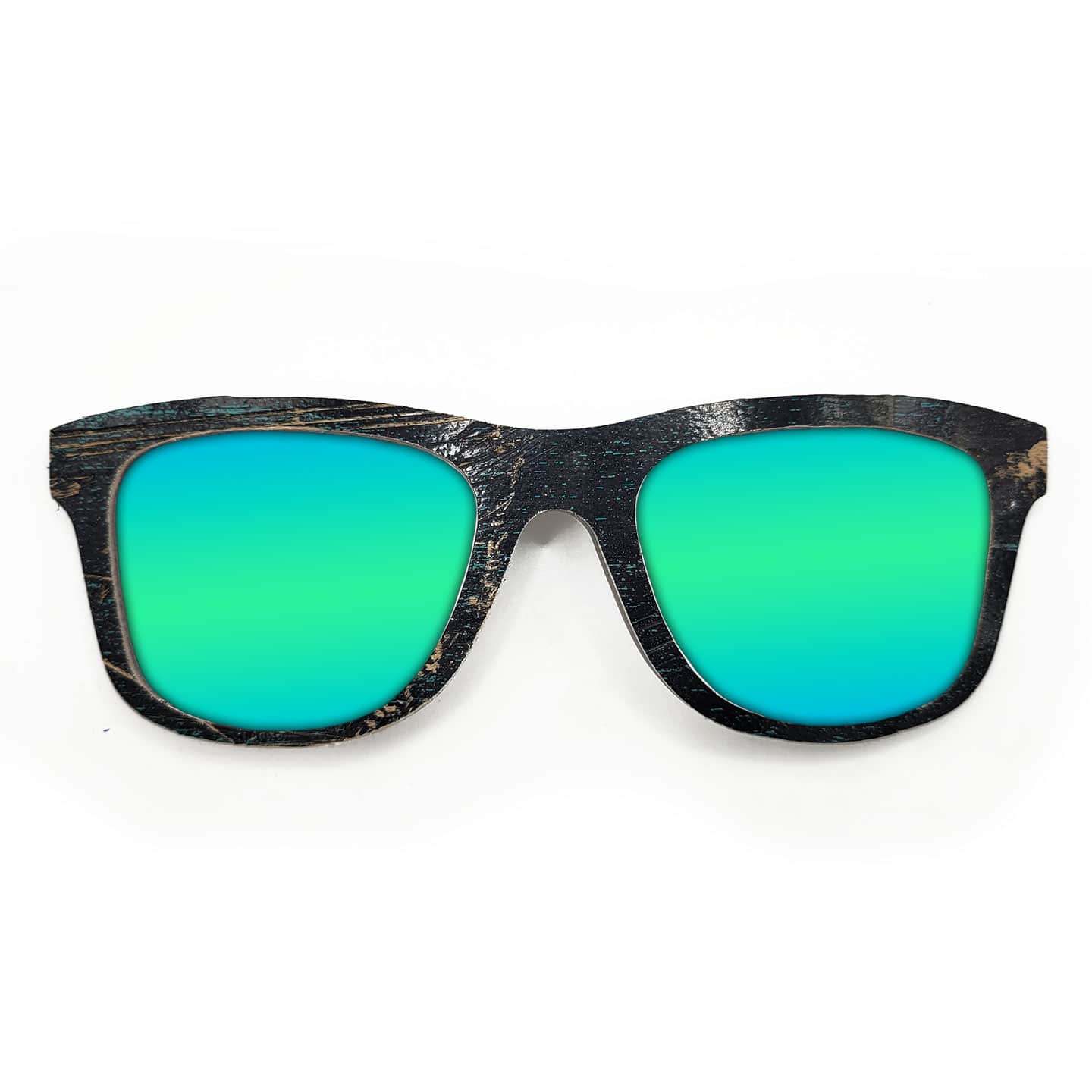 Wayfarer Style Recycled Wooden Skateboard Glasses (Large) - Image 2