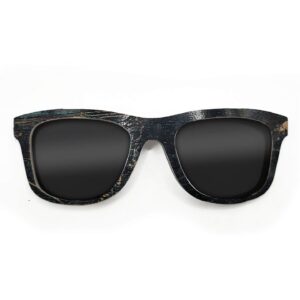Wayfarer Style Recycled Wooden Skateboard Glasses (Large)