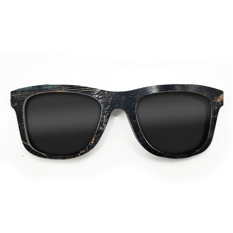 Wayfarer Style Recycled Wooden Skateboard Glasses (Large)