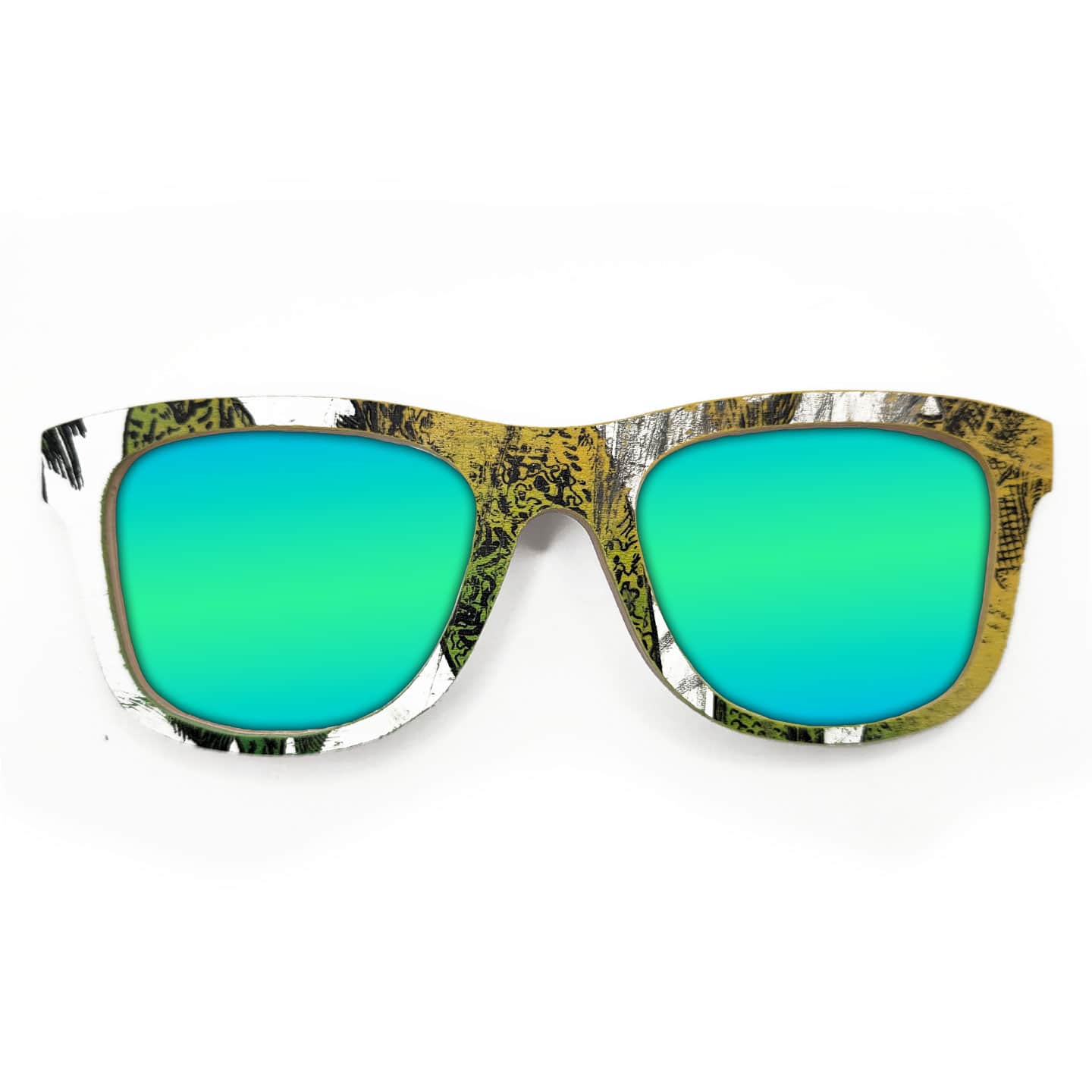 Wayfarer Style Recycled Wooden Skateboard Glasses (Large) - Image 2