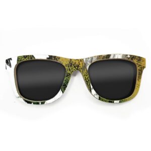 Wayfarer Style Recycled Wooden Skateboard Glasses (Large)