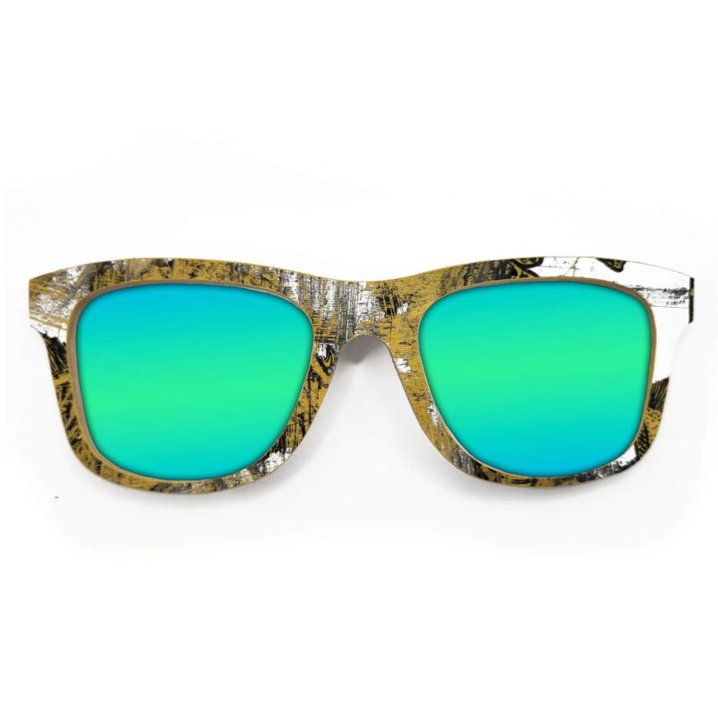 Wayfarer Style Recycled Wooden Skateboard Glasses (Large) - Image 2