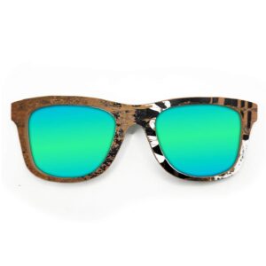 Wayfarer Style Recycled Wooden Skateboard Glasses (Large)
