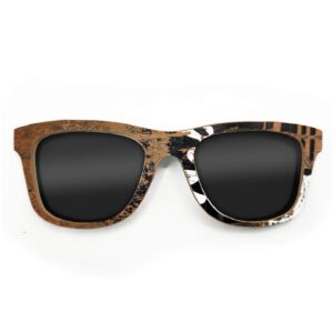Wayfarer Style Recycled Wooden Skateboard Glasses (Large)