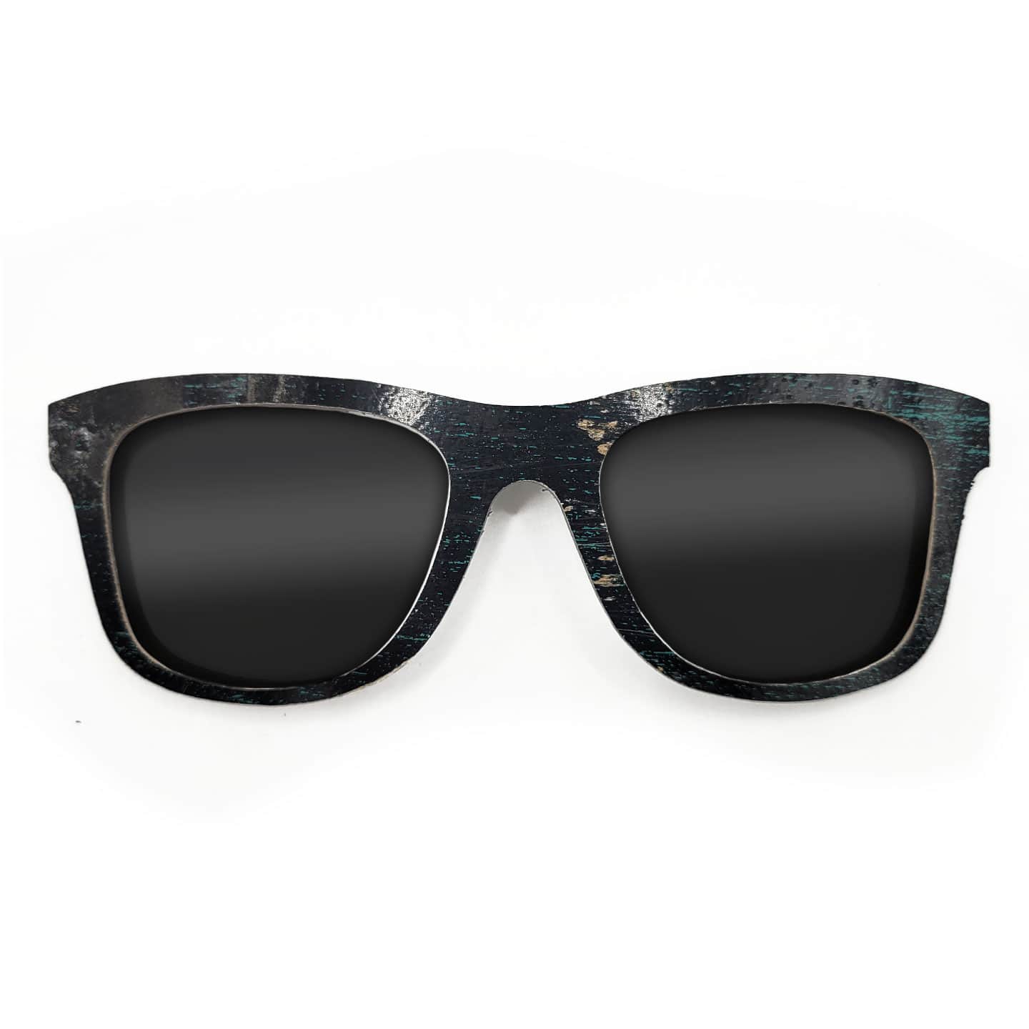 Wayfarer Style Recycled Wooden Skateboard Glasses (Large) - Image 1