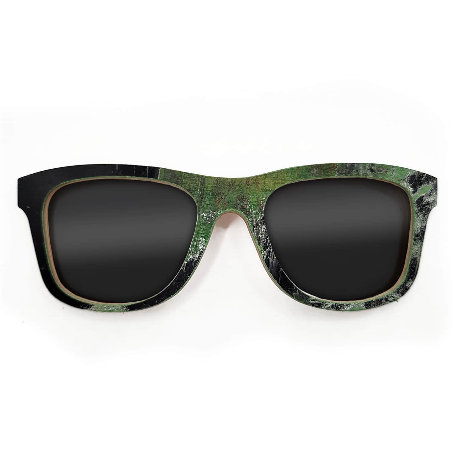 Wayfarer Style Recycled Wooden Skateboard Glasses (Large) - Image 1