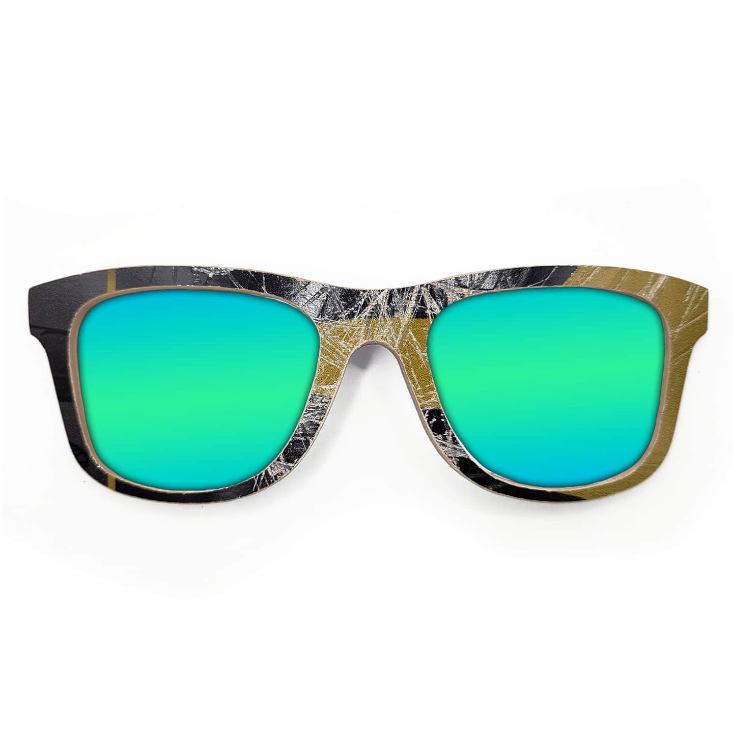 Wayfarer Style Recycled Wooden Skateboard Glasses (Large) - Image 2