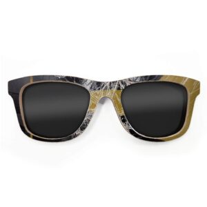 Wayfarer Style Recycled Wooden Skateboard Glasses (Large)