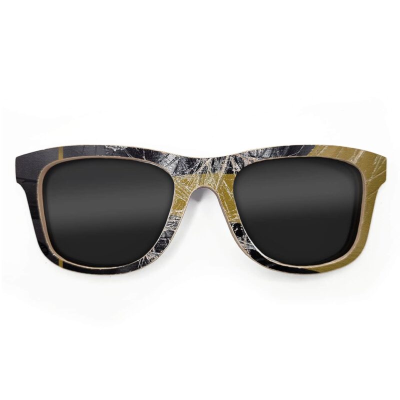 Wayfarer Style Recycled Wooden Skateboard Glasses (Large)