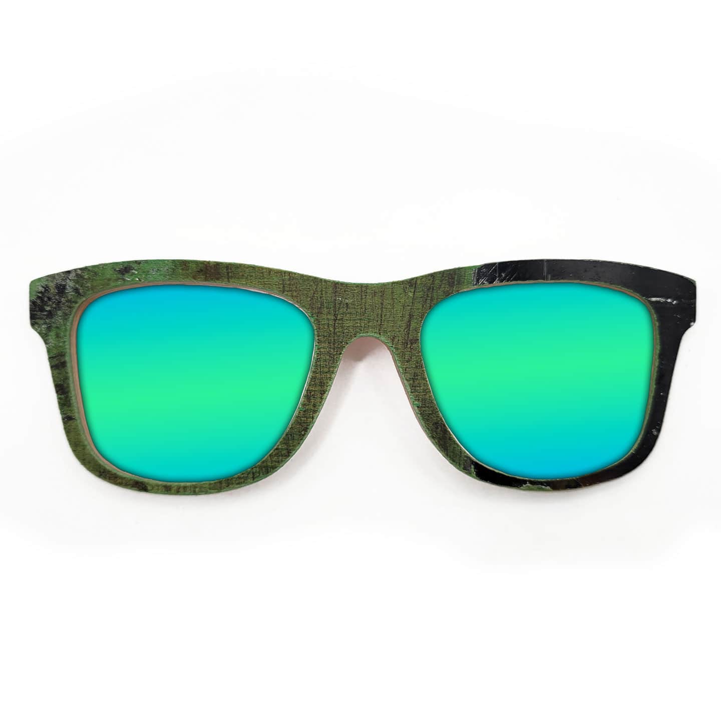 Wayfarer Style Recycled Wooden Skateboard Glasses (Large) - Image 2