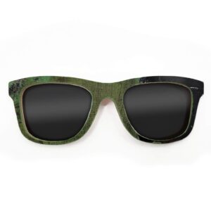 Wayfarer Style Recycled Wooden Skateboard Glasses (Large)