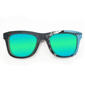 Wayfarer Style Recycled Wooden Skateboard Glasses (Large)