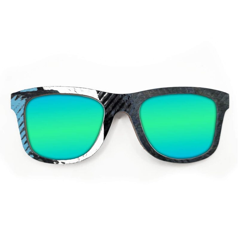 Wayfarer Style Recycled Wooden Skateboard Glasses (Large) - Image 2