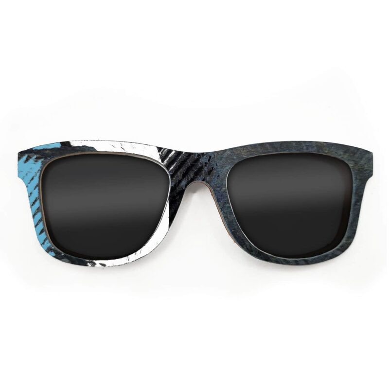 Wayfarer Style Recycled Wooden Skateboard Glasses (Large)