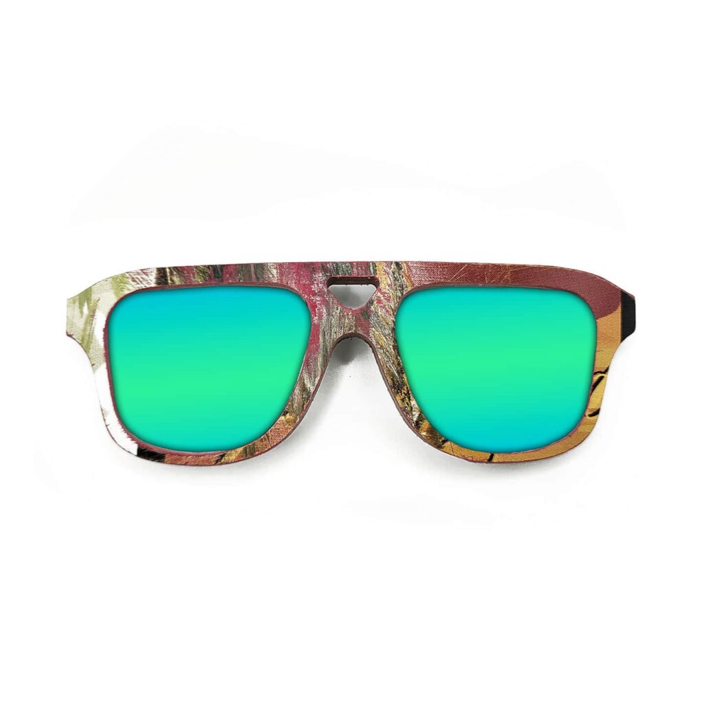 Aviator Style Recycled Wooden Skateboard Glasses (Kids Size)