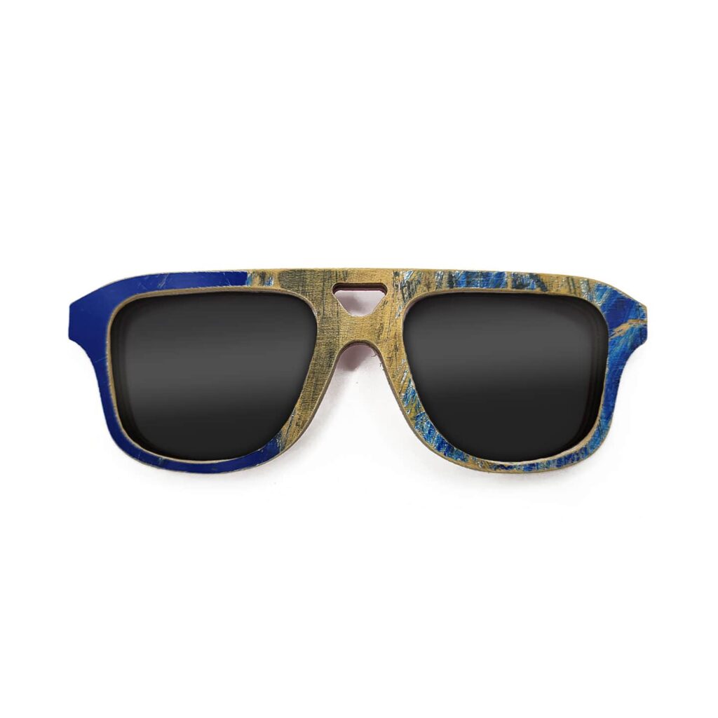 Aviator Style Recycled Wooden Skateboard Glasses (Kids Size)