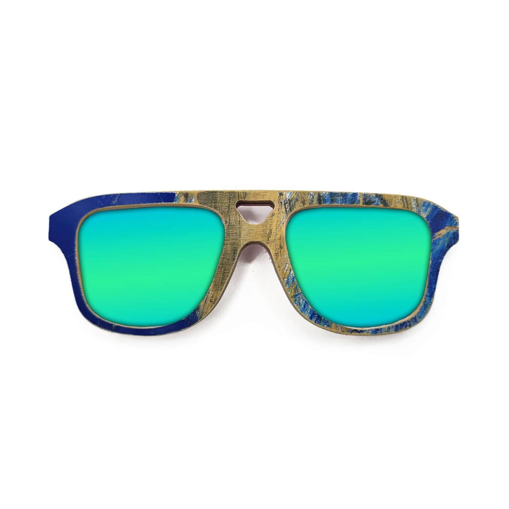 Aviator Style Recycled Wooden Skateboard Glasses (Kids Size)