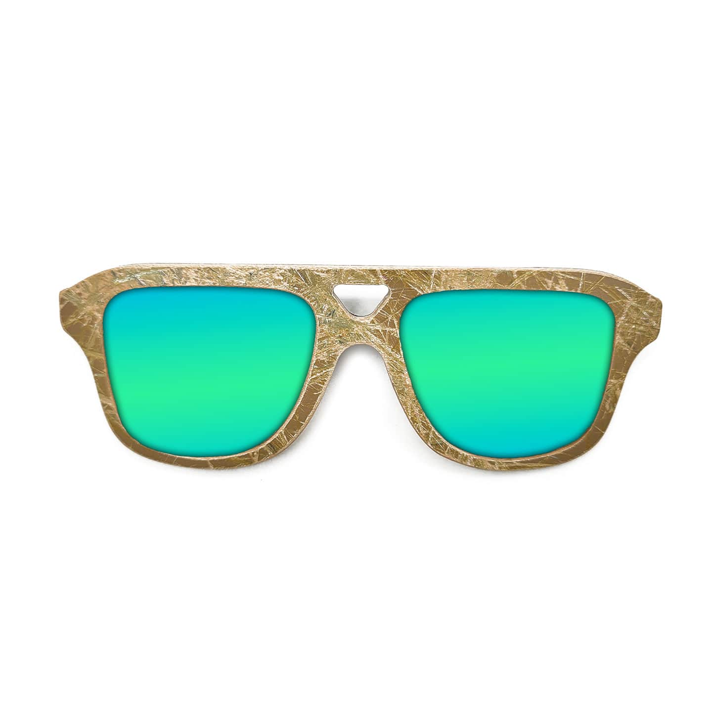 Aviator Style Recycled Wooden Skateboard Glasses (Kids Size) - Image 2
