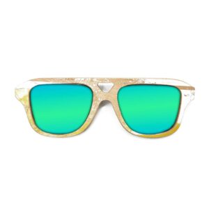 Aviator Style Recycled Wooden Skateboard Glasses (Kids Size)
