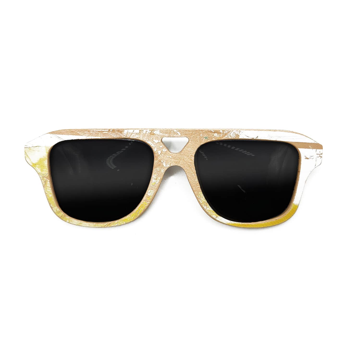 Aviator Style Recycled Wooden Skateboard Glasses (Kids Size) - Image 1