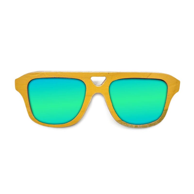 Aviator Style Recycled Wooden Skateboard Glasses (Kids Size) - Image 2