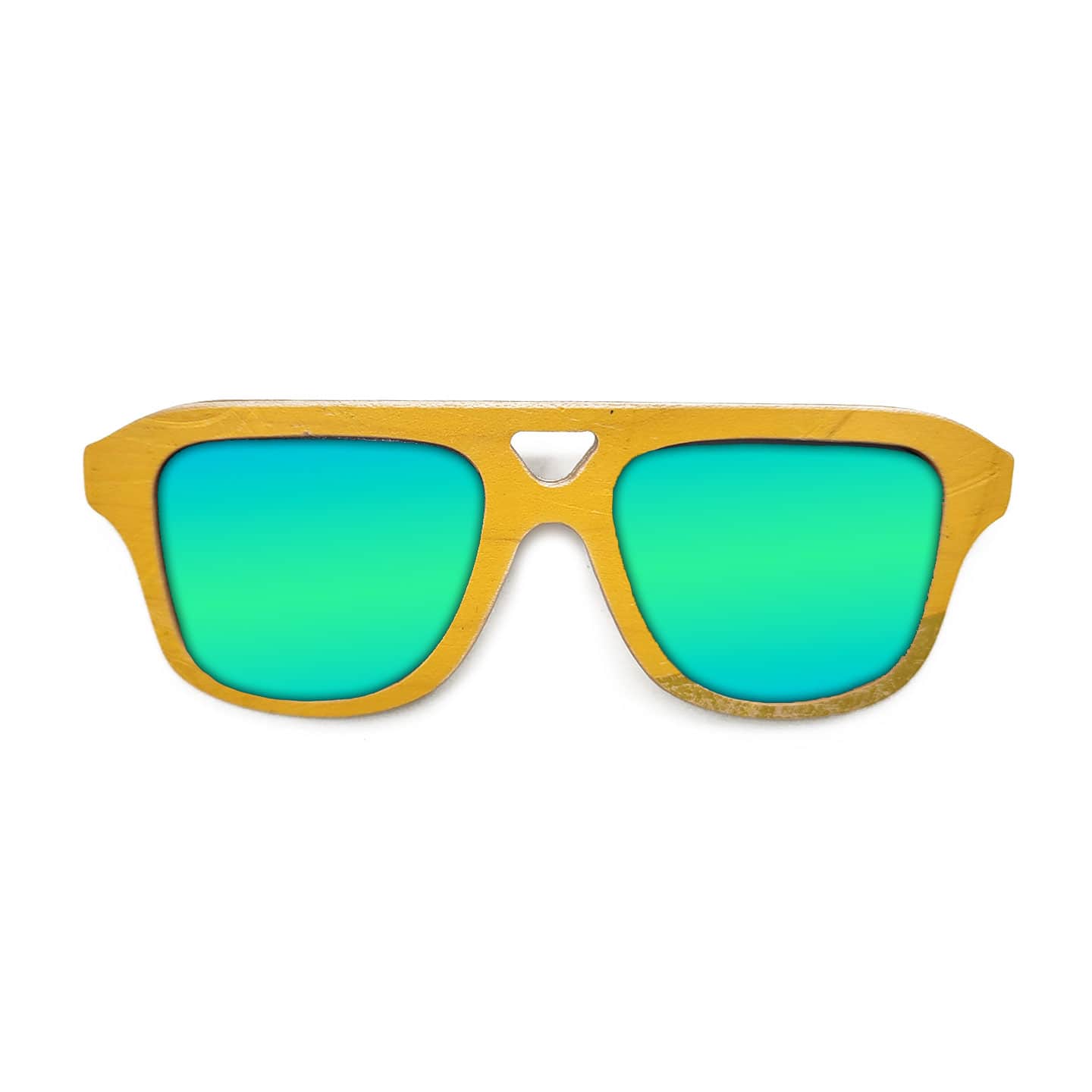 Aviator Style Recycled Wooden Skateboard Glasses (Kids Size) - Image 2