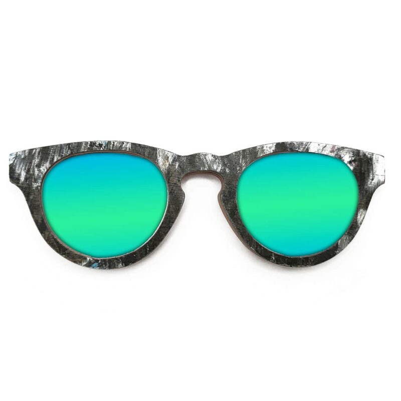 Cat Eye Style Recycled Wooden Skateboard Glasses - Image 2