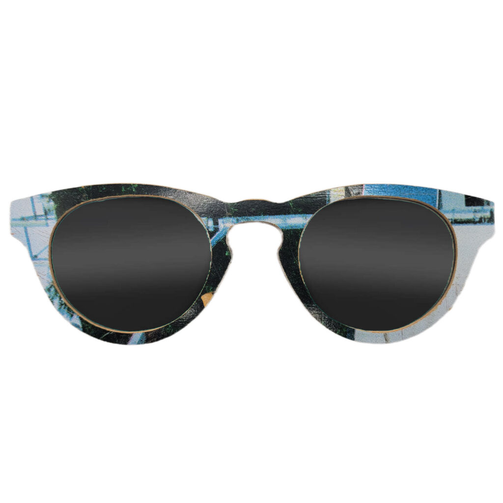 Cat Eye Style Recycled Wooden Skateboard Glasses