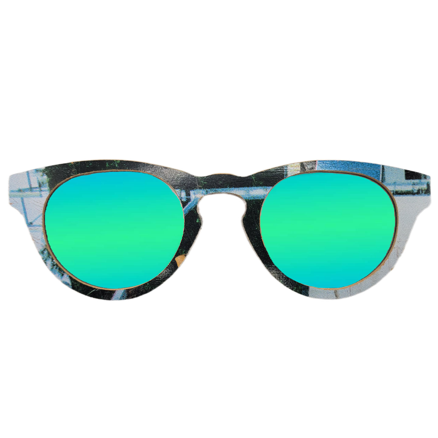 Cat Eye Style Recycled Wooden Skateboard Glasses - Image 2
