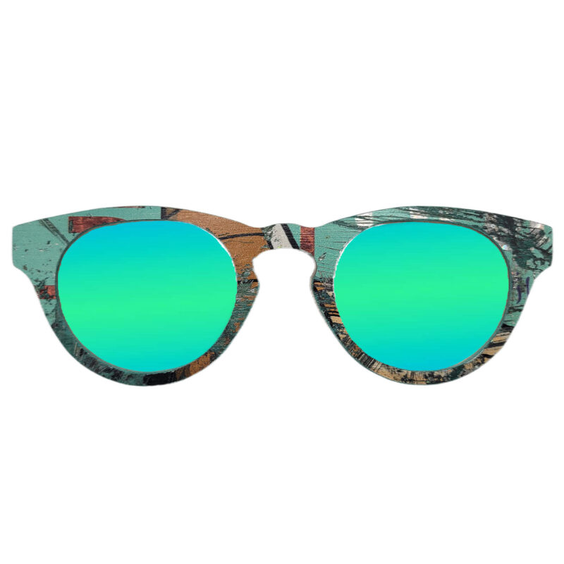 Cat Eye Style Recycled Wooden Skateboard Glasses - Image 2