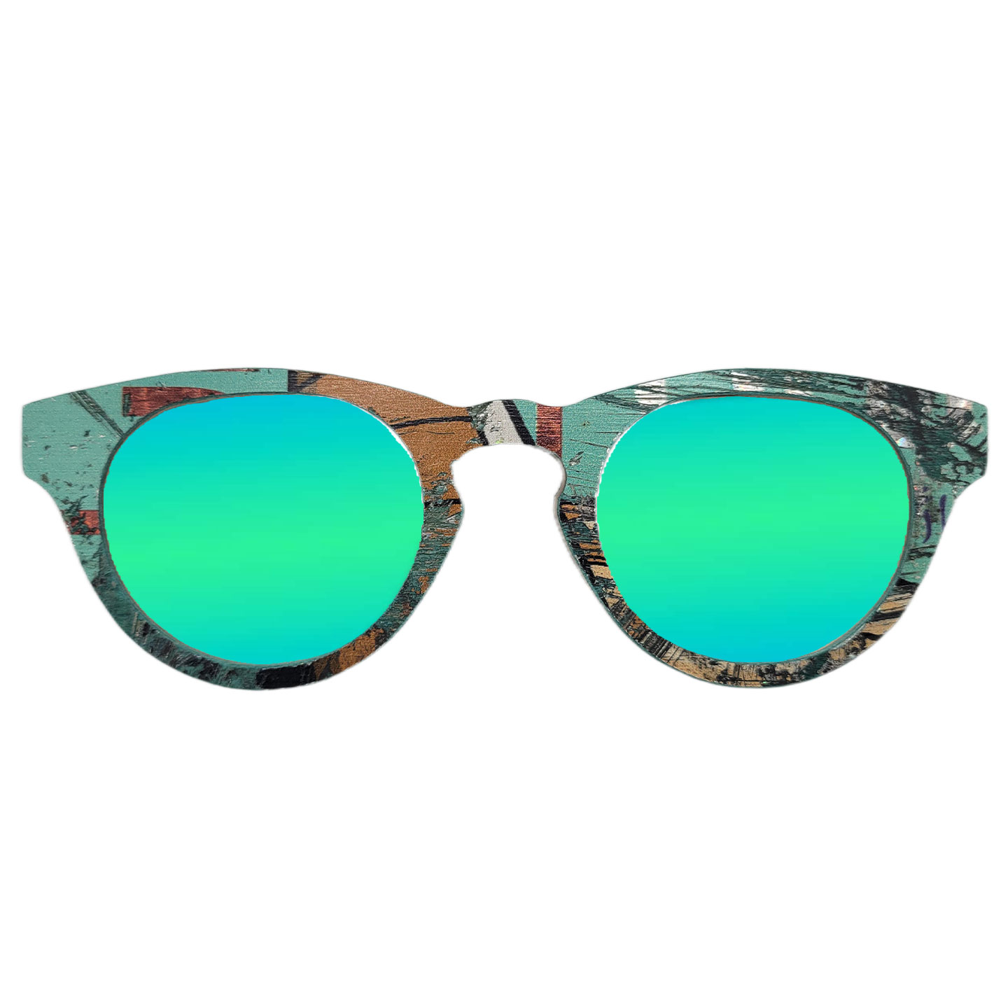 Cat Eye Style Recycled Wooden Skateboard Glasses - Image 2