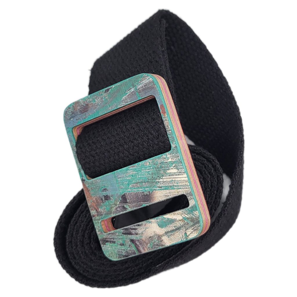 Belt w/ Recycled Skateboard Buckle