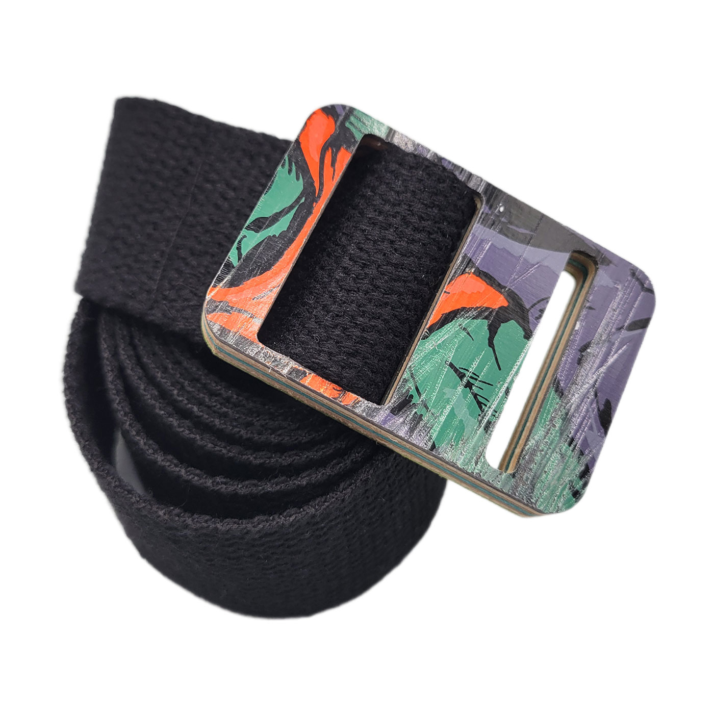 Belt w/ Recycled Skateboard Buckle - Image 1