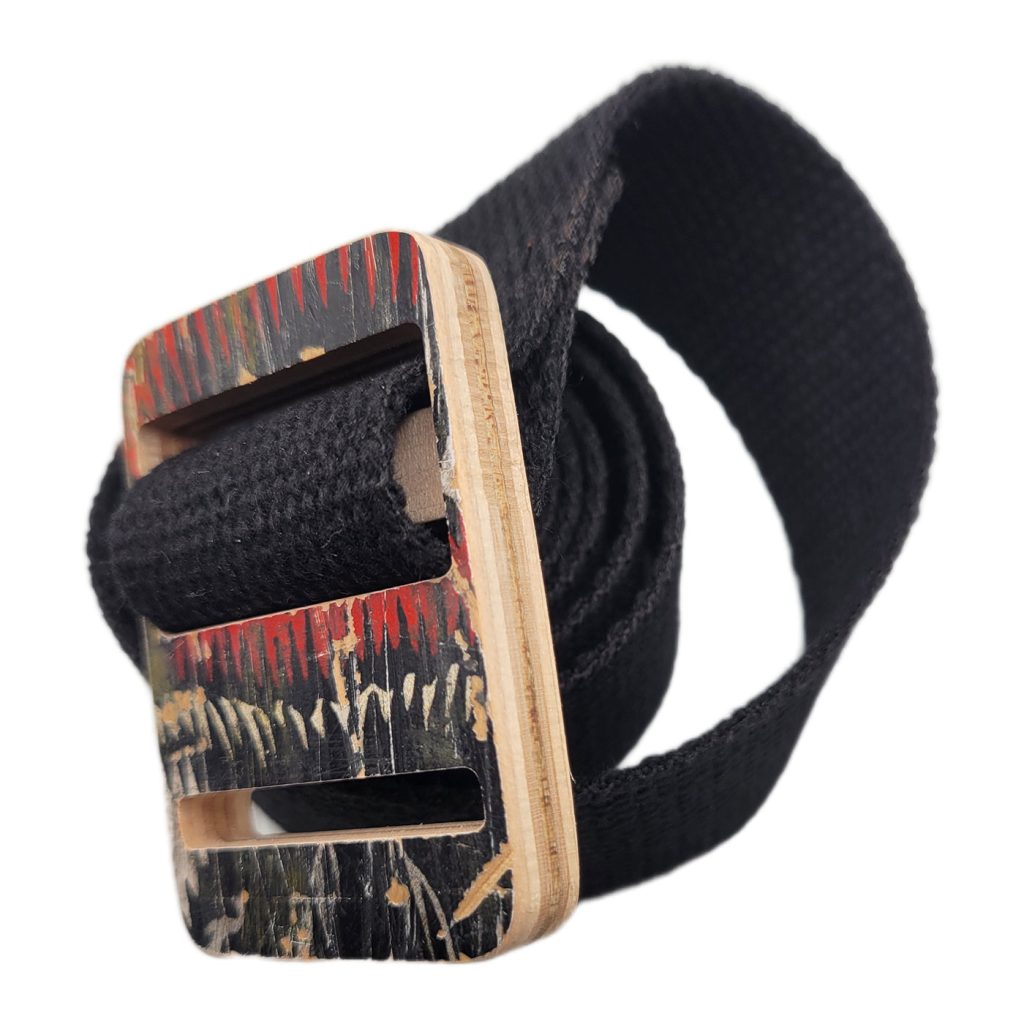 Belt w/ Recycled Skateboard Buckle