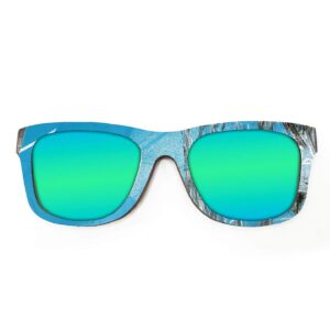 Wayfarer Style Recycled Wooden Skateboard Glasses (Large) - Image 2