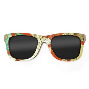 Wayfarer Style Recycled Wooden Skateboard Glasses (Large) - Image 1