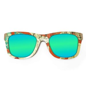 Wayfarer Style Recycled Wooden Skateboard Glasses (Large) - Image 2