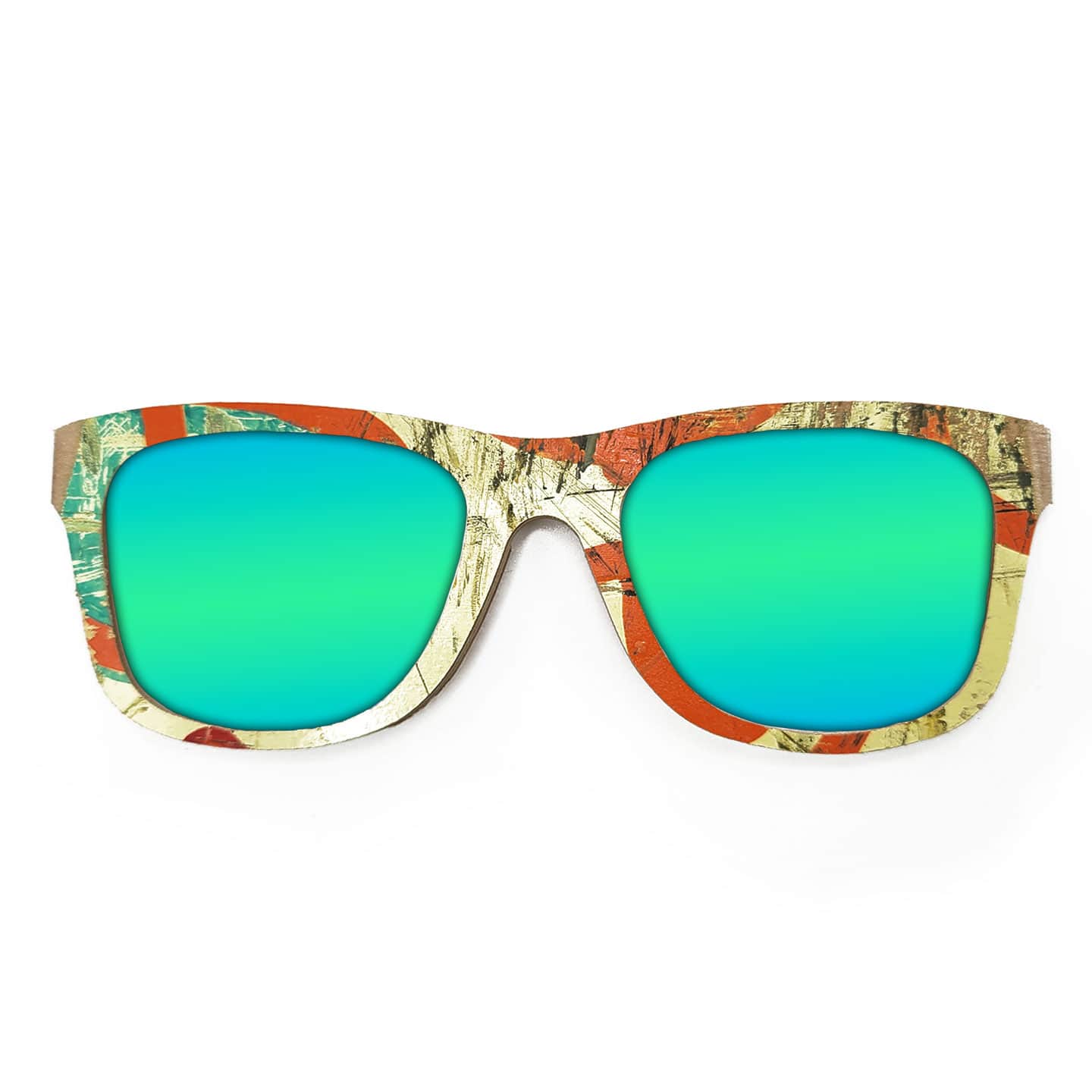 Wayfarer Style Recycled Wooden Skateboard Glasses (Large) - Image 2