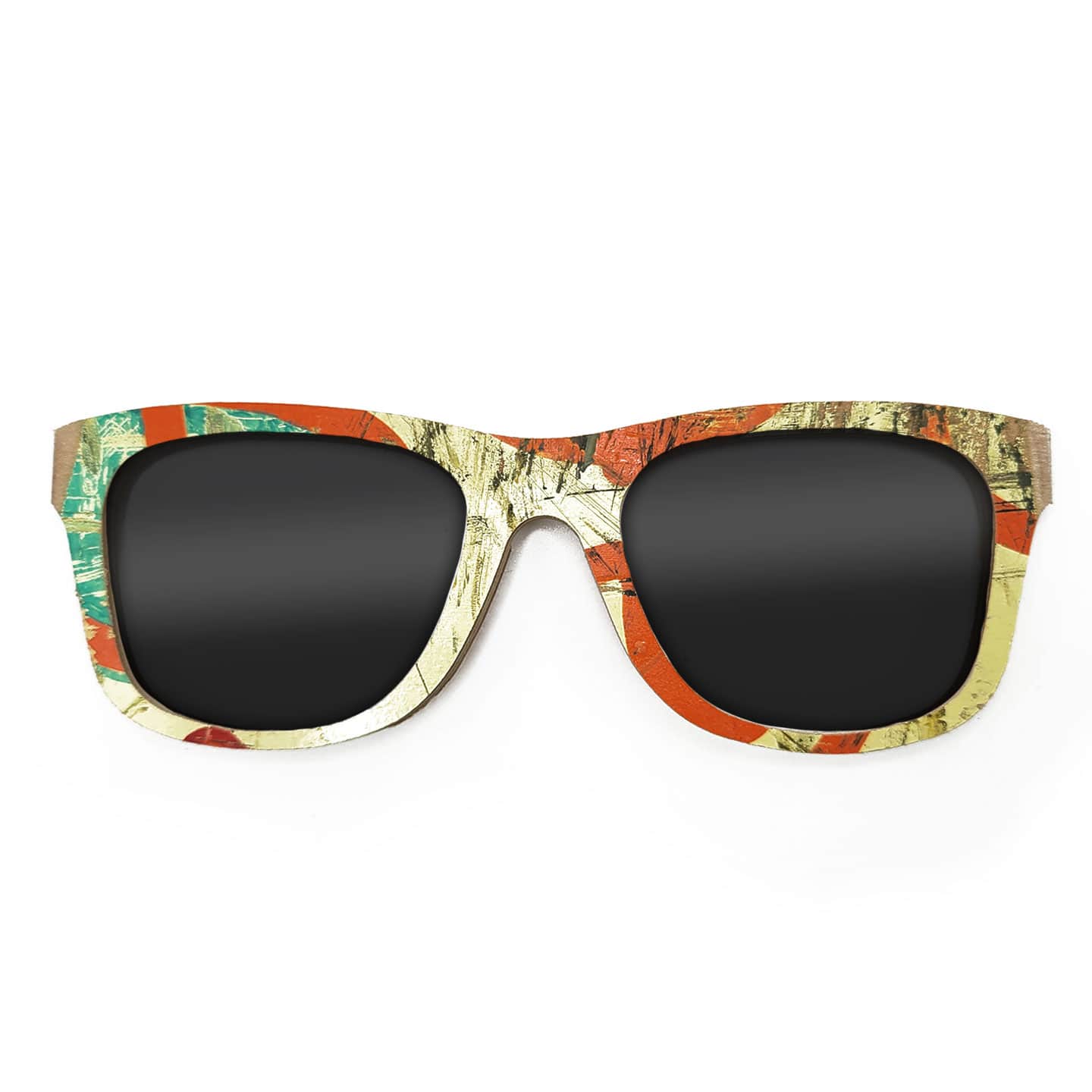 Wayfarer Style Recycled Wooden Skateboard Glasses (Large) - Image 1