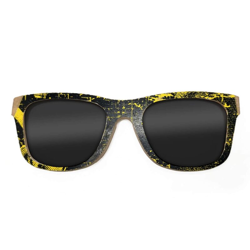 Wayfarer Style Recycled Wooden Skateboard Glasses (Large)