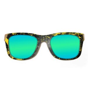 Wayfarer Style Recycled Wooden Skateboard Glasses (Large)