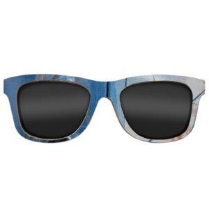 Wayfarer Style Recycled Wooden Skateboard Glasses (Large)
