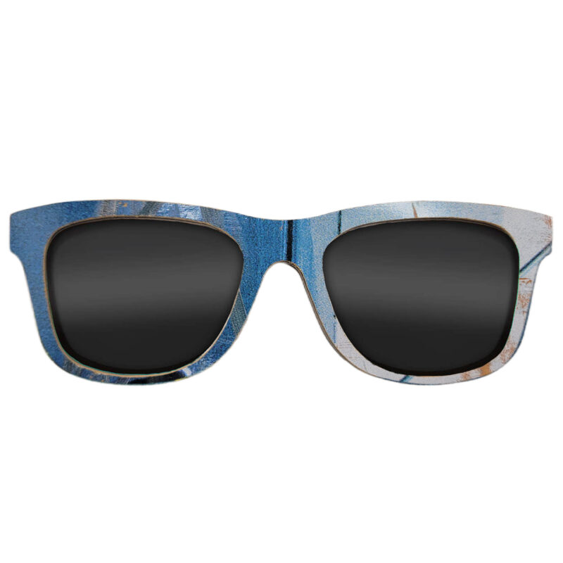 Wayfarer Style Recycled Wooden Skateboard Glasses (Large)