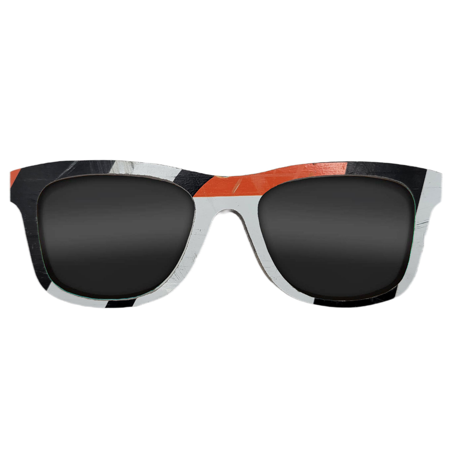 Wayfarer Style Recycled Wooden Skateboard Glasses (Large) - Image 1