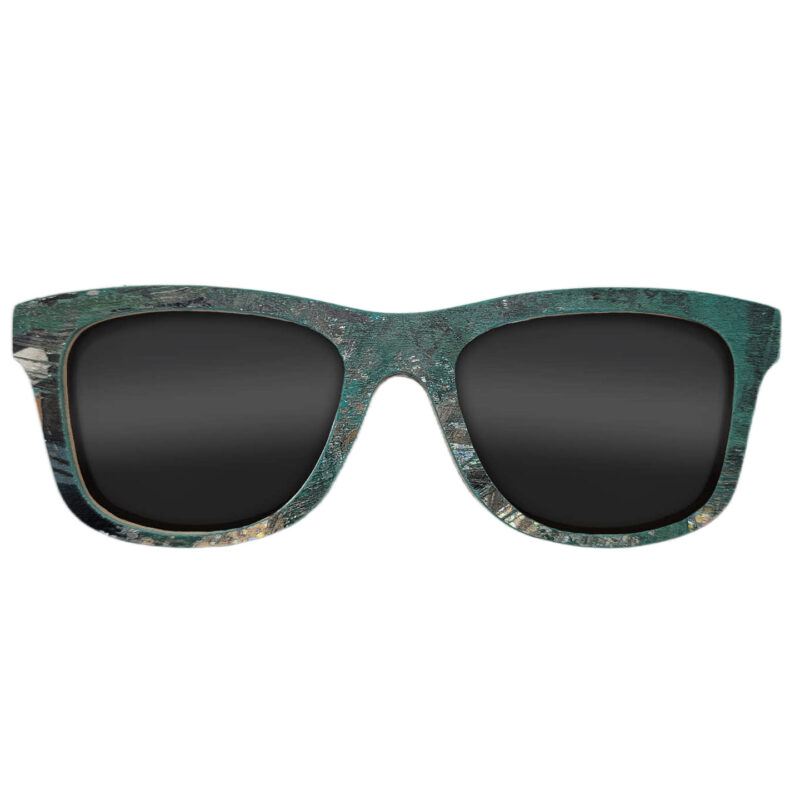 Wayfarer Style Recycled Wooden Skateboard Glasses (Large)