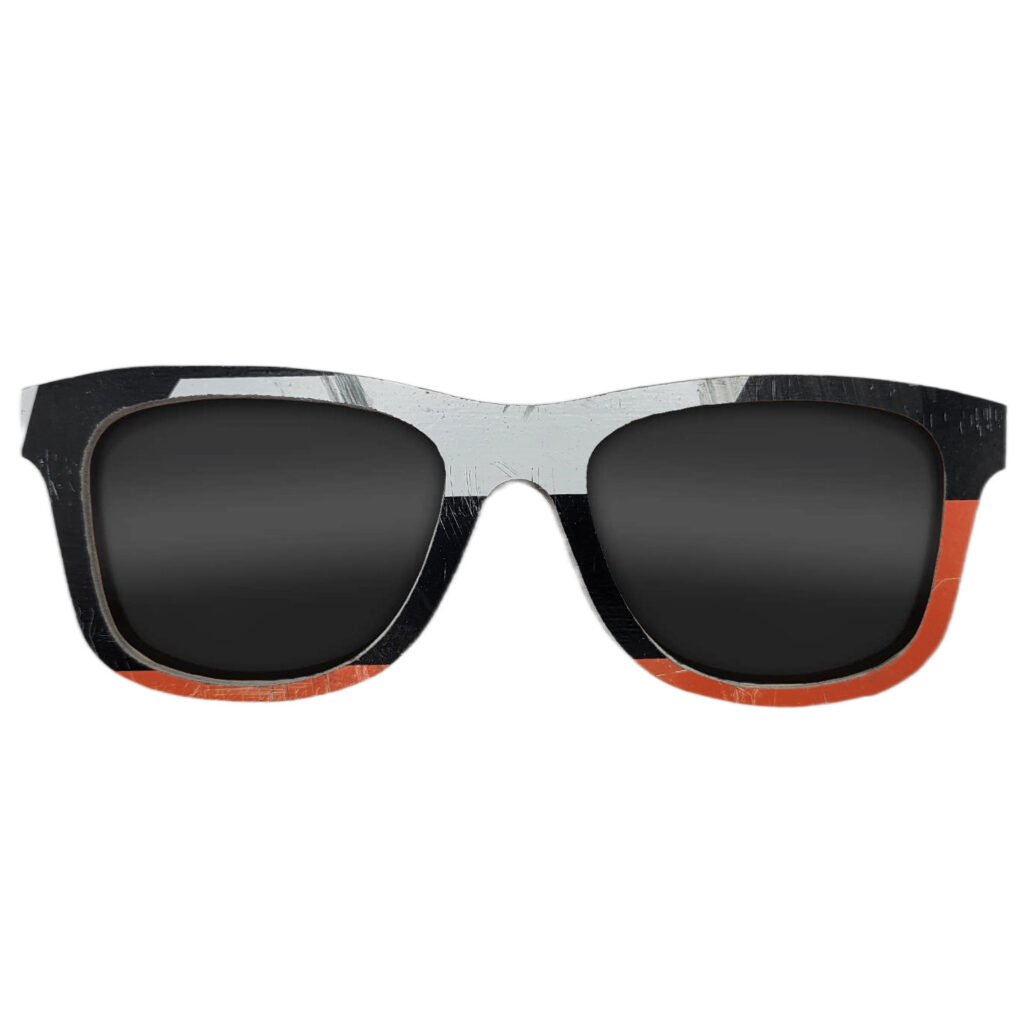 Wayfarer Style Recycled Wooden Skateboard Glasses (Large)