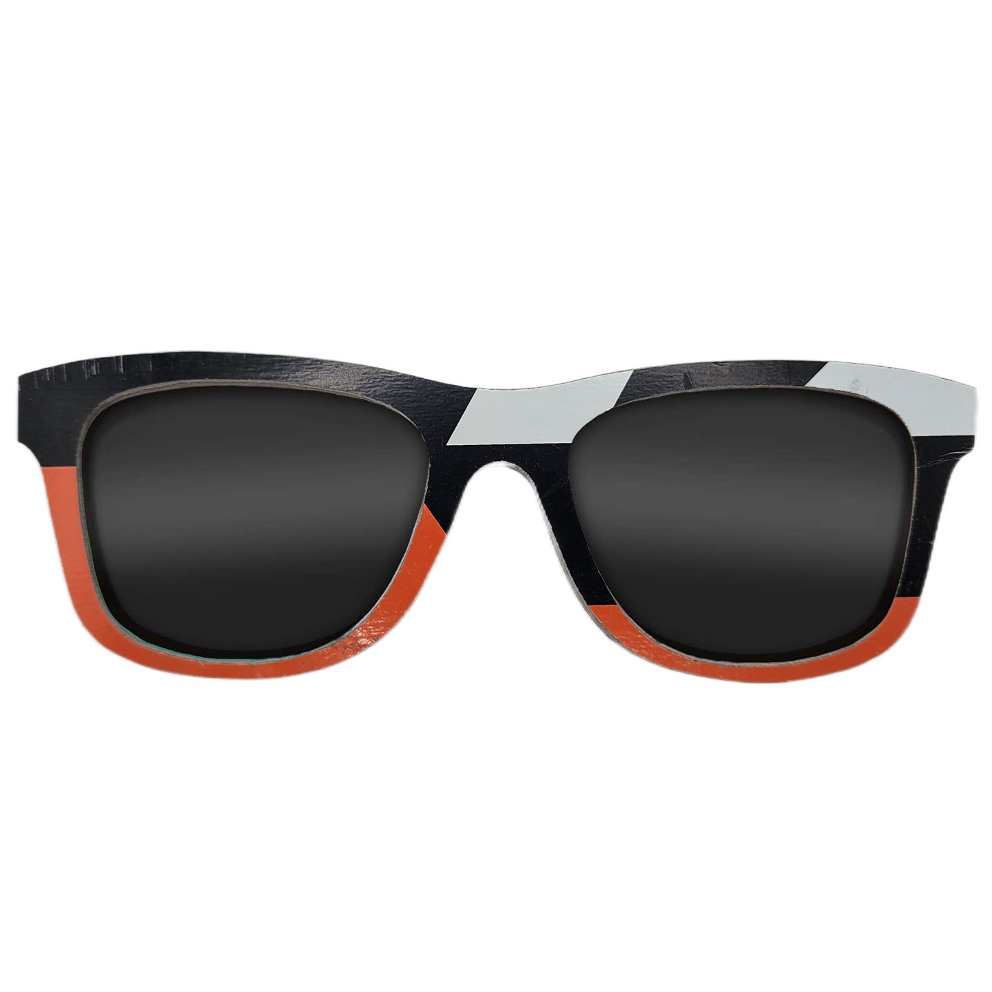 Wayfarer Style Recycled Wooden Skateboard Glasses (Large) - Image 1