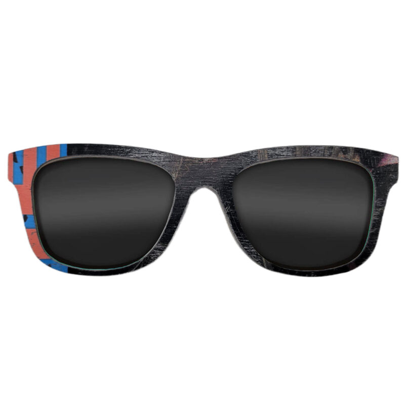 Wayfarer Style Recycled Wooden Skateboard Glasses (Large)