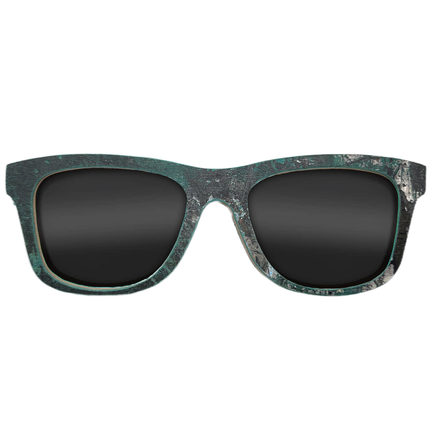 Wayfarer Style Recycled Wooden Skateboard Glasses (Large) - Image 1