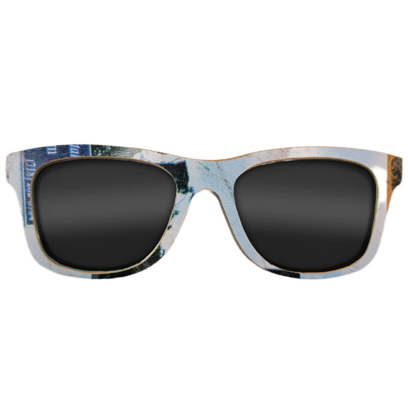 Wayfarer Style Recycled Wooden Skateboard Glasses (Large)
